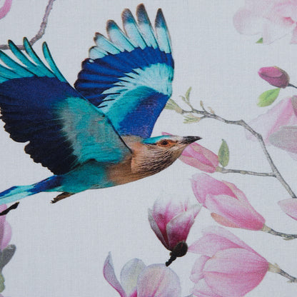 Organic Viscose Batiste - Pink and Blue Flowers and Birds Full