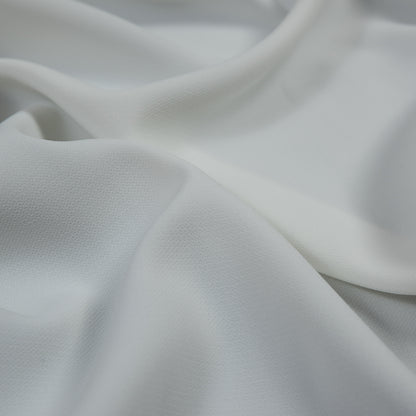 White Stretch Polyester 4-Ply Crepe Full