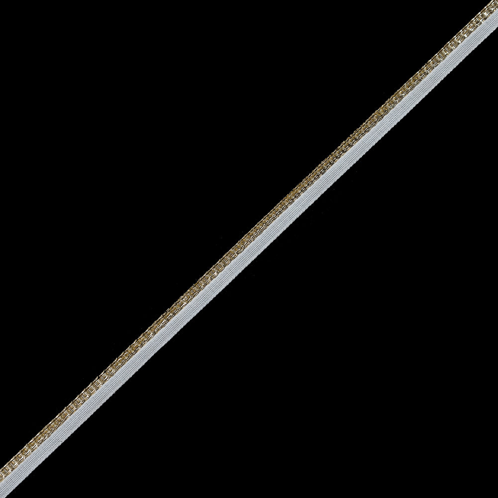 Gold Metallic Cord with White Lip - 0.25"
