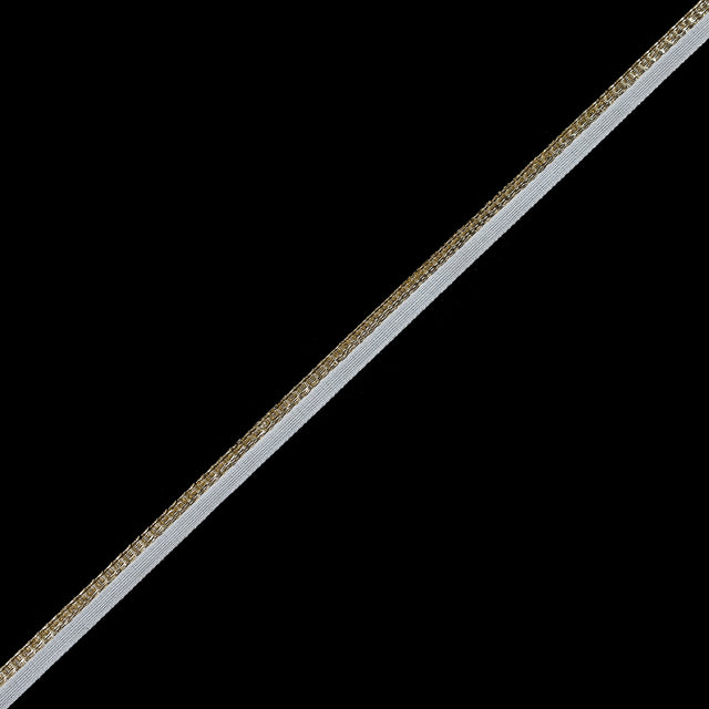 Gold Metallic Cord with White Lip - 0.25"