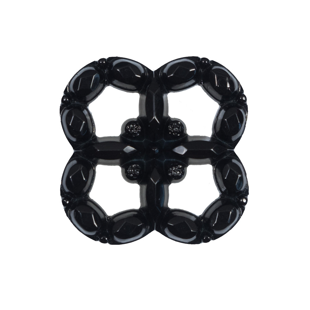 Italian Black Decorative Plastic Button - 44L/28mm