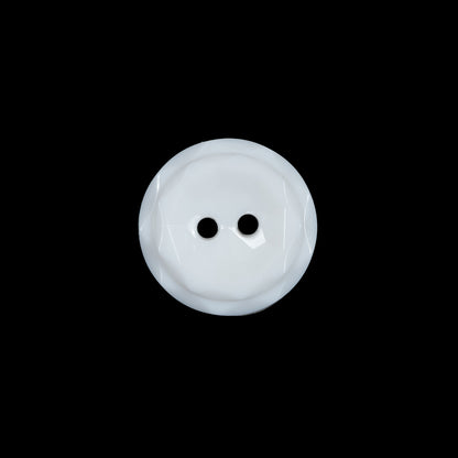 White Italian 2 Hole Button - 24L/15mm