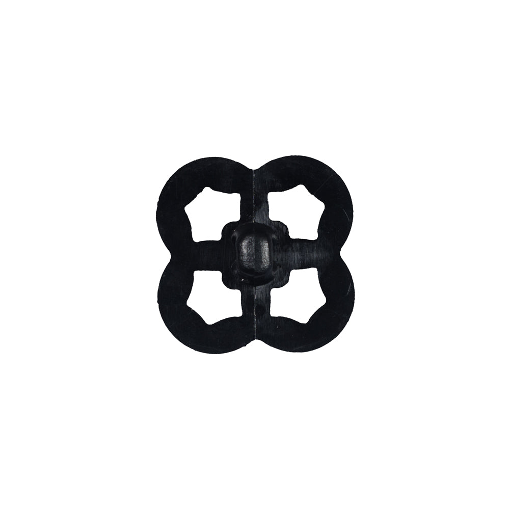 Italian Black Decorative Plastic Button - 36L/23mm Detail