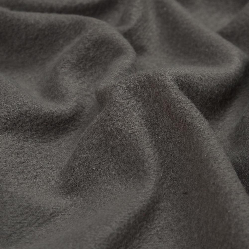 Cotton and Polyester Brushed Fleece - Charcoal Full