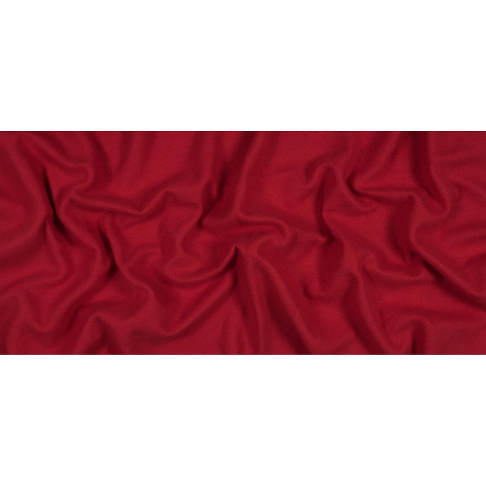 Cotton and Polyester Brushed Fleece - Rich Red Folded