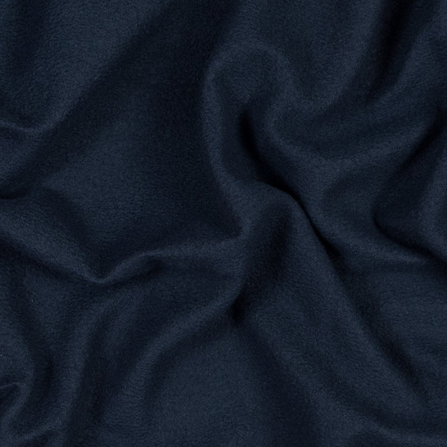 Cotton and Polyester Brushed Fleece - New Navy
