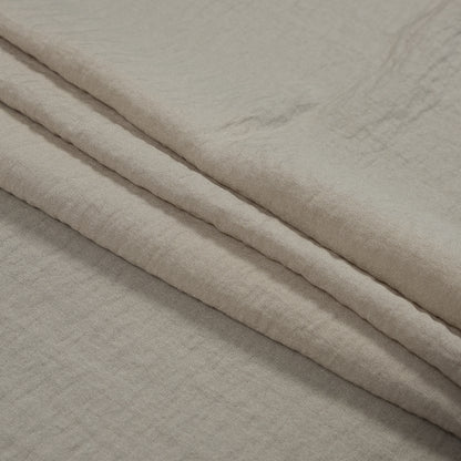 Beige Wrinkled Cotton and Polyester Blend Folded