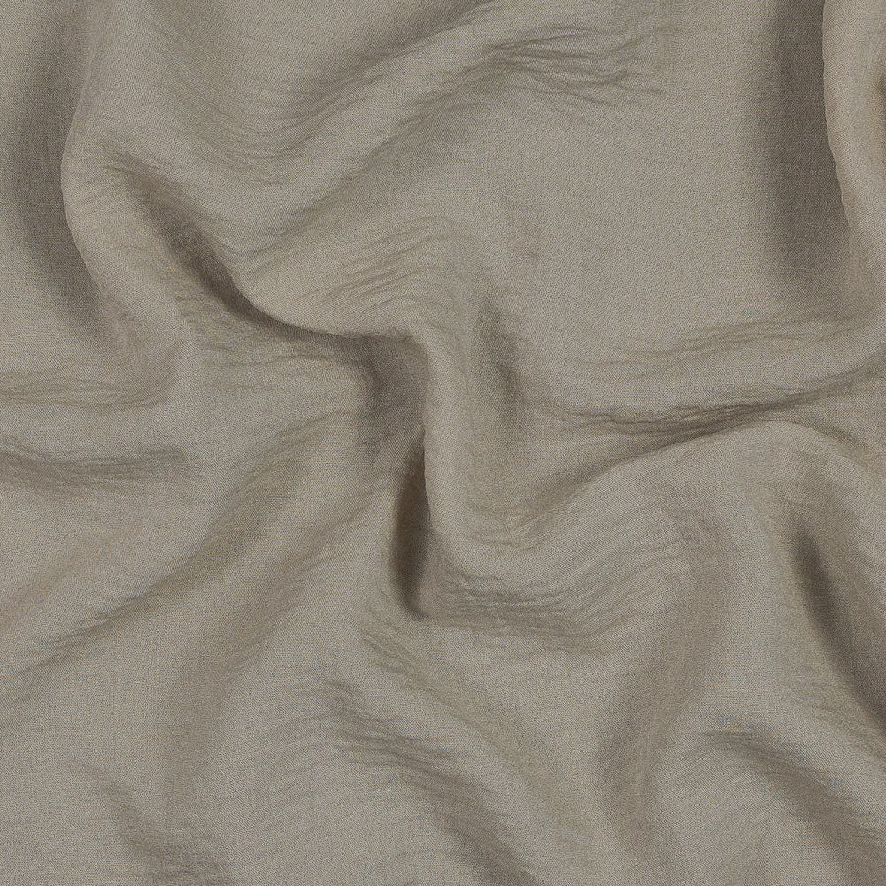 Beige Wrinkled Cotton and Polyester Blend