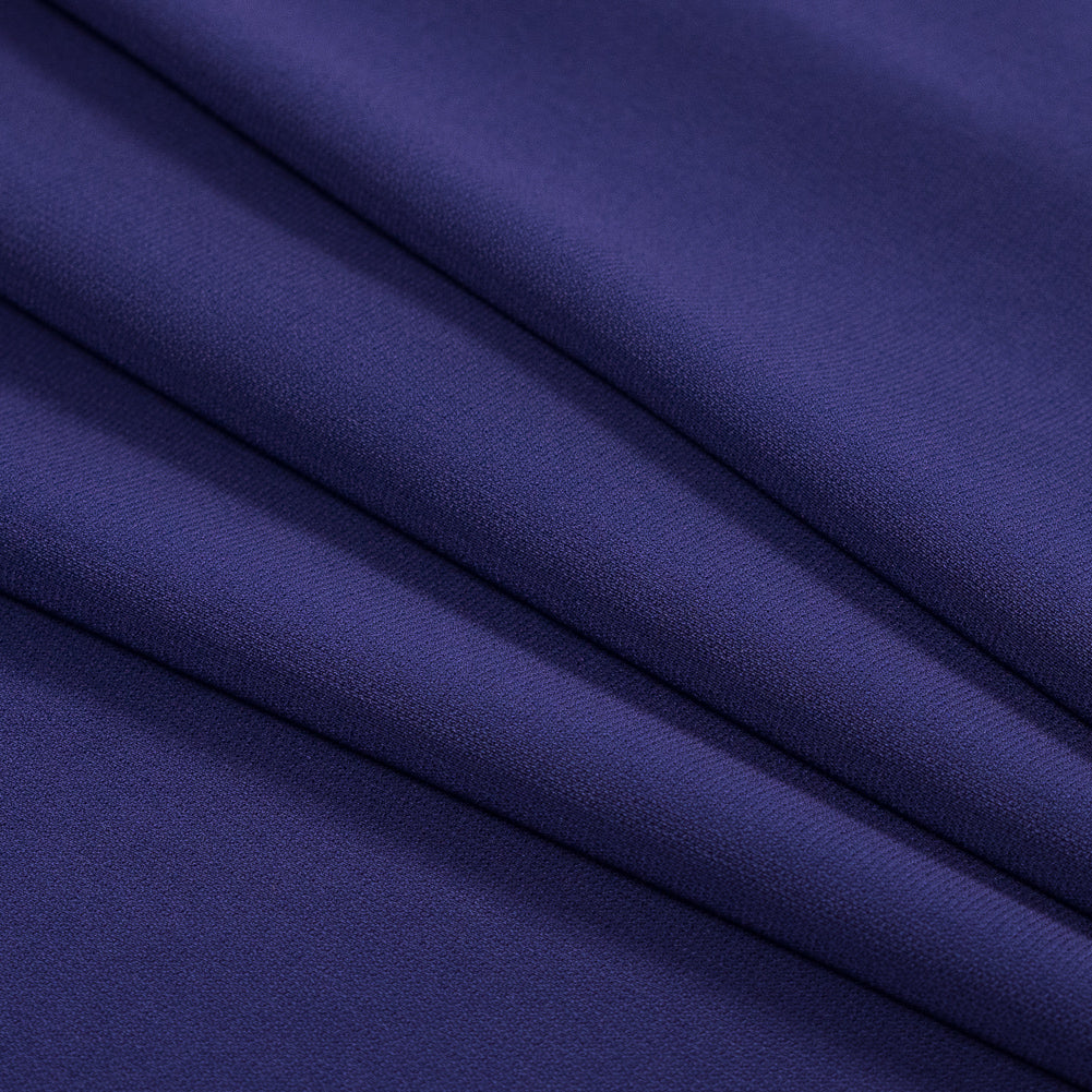 Purple Stretch Polyester Crepe Folded