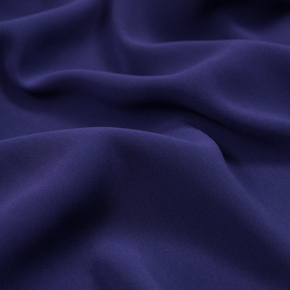 Purple Stretch Polyester Crepe Detail