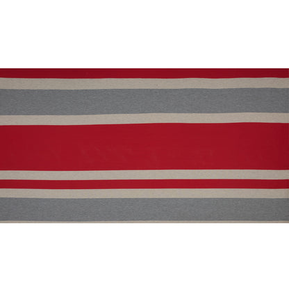 Red, Oatmeal and Gray Awning Striped Jersey Folded