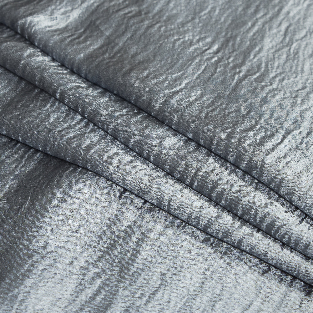 Luminous Baby Blue Wrinkled Polyester Detail