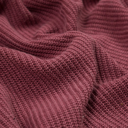 Mauve Cotton Chunky Rib Knit Detail