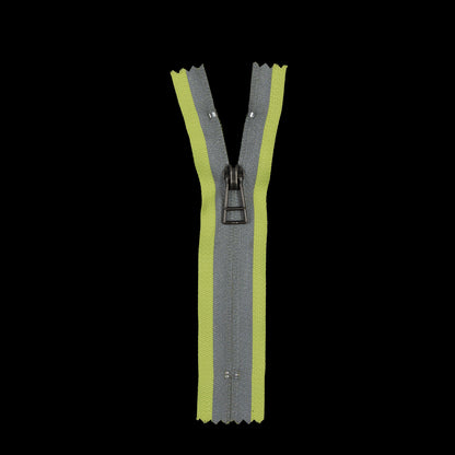 #5 Invisible Fluorescent Yellow Reflective Zipper - 5" Detail