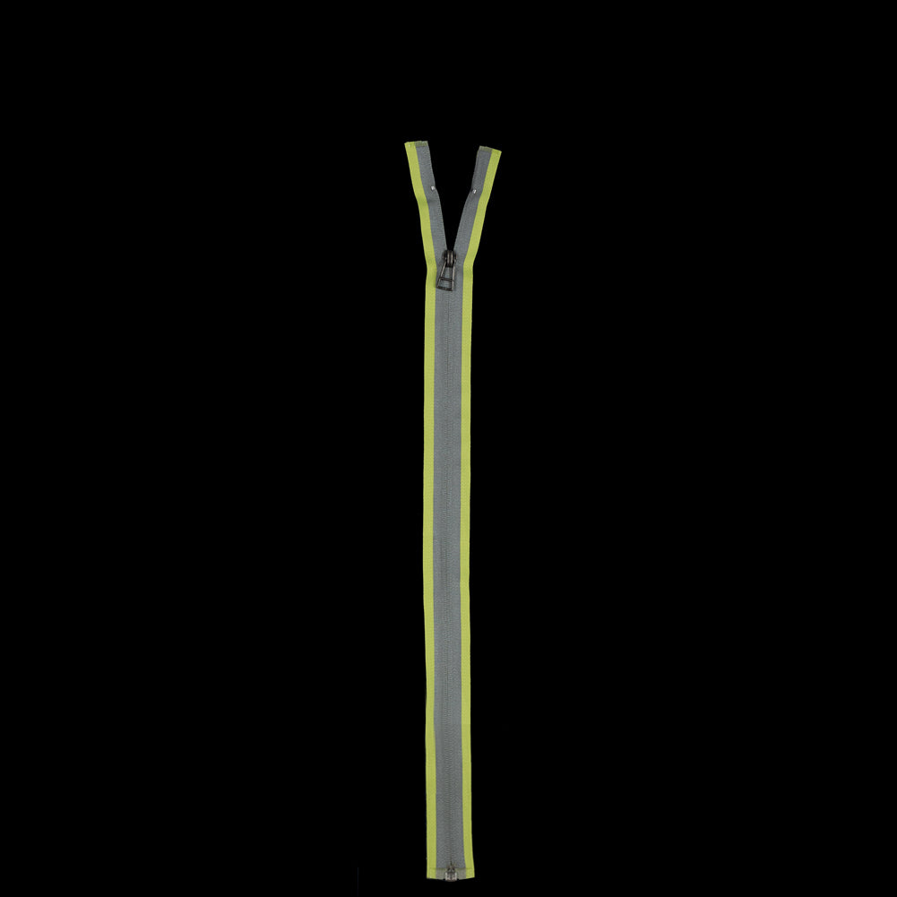 #5 Invisible Fluorescent Yellow Reflective Separating Zipper - 24" Detail