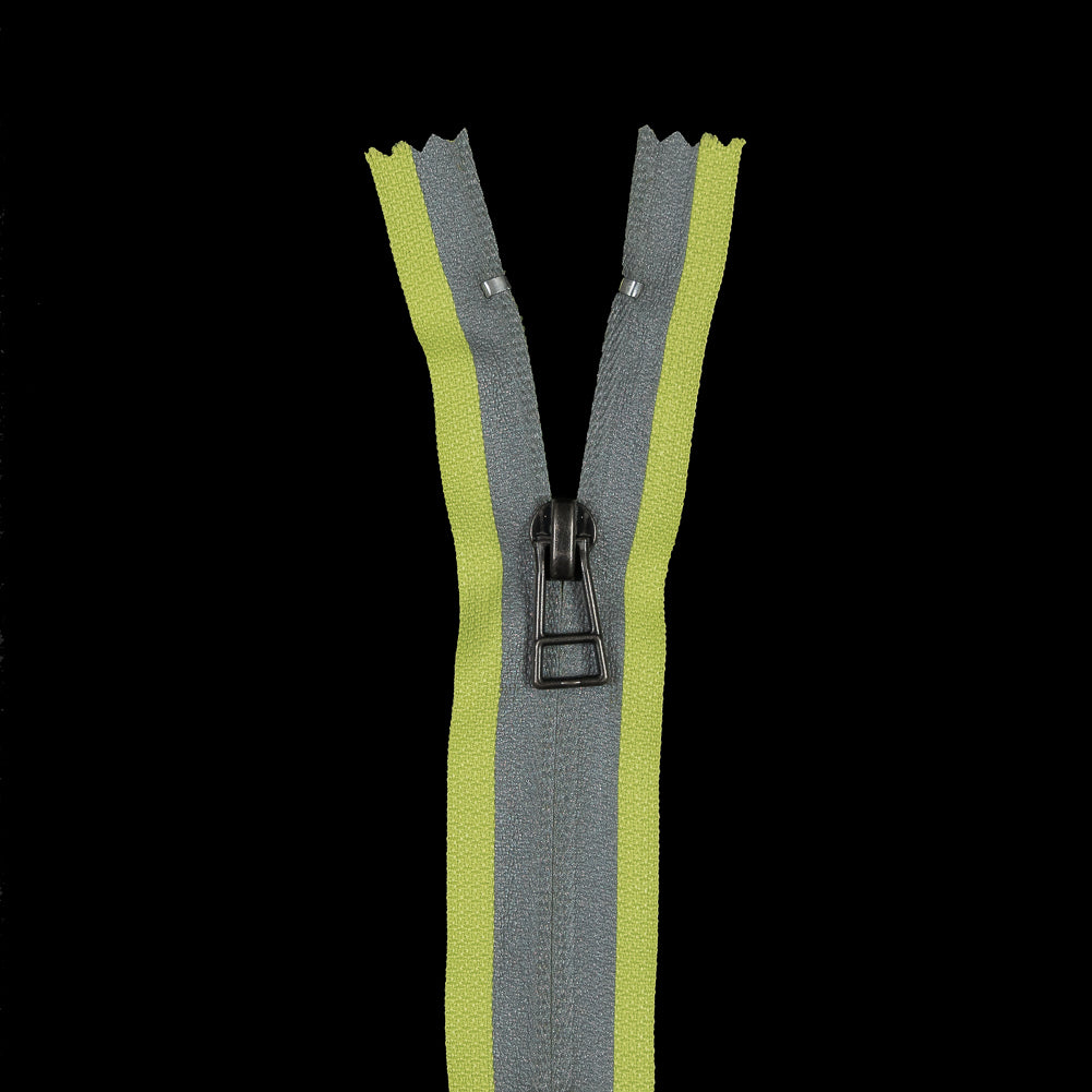 #5 Invisible Fluorescent Yellow Reflective Separating Zipper - 24"