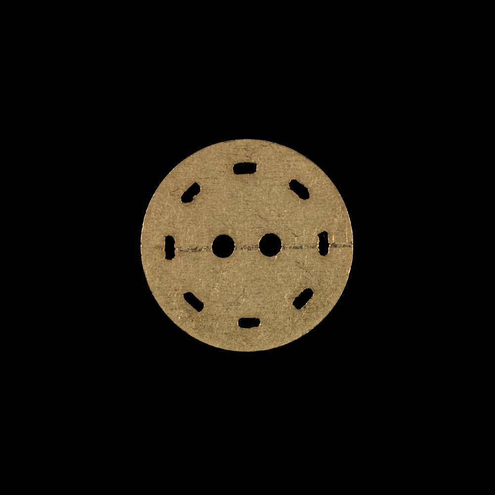 Gold Floral Metal 2-Hole Button - 30L/19mm Detail