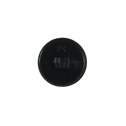 Black Bevel Cut Plastic Button - 24L/15mm Detail