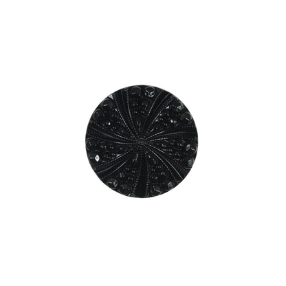 Black Bevel Cut Plastic Button - 24L/15mm