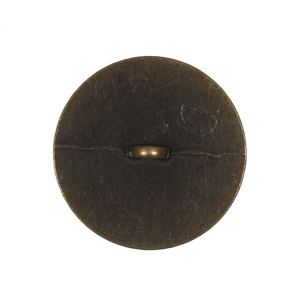 Italian Antique Gold Floral Metal Shank Back Button - 40L/25.5mm Detail