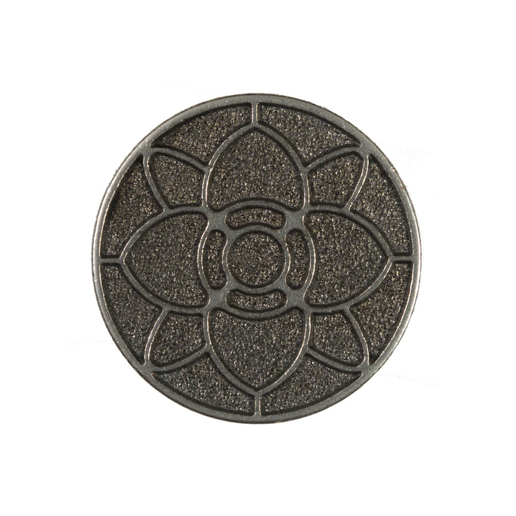 template--25130090922057__main-Italian Dark Silver Floral Metal Shank Back Button - 40L/25.5mm
