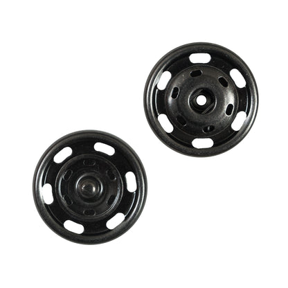 Gunmetal Metal Sew on Snaps - 45L/28mm