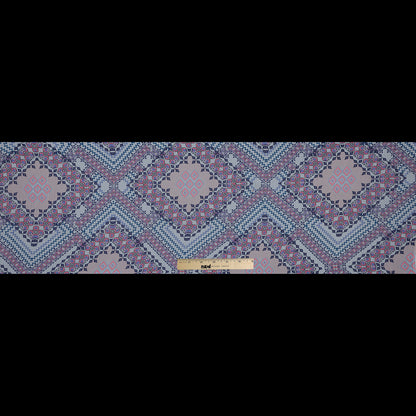 Purple, Florescent Pink and White Printed Crinkled Chiffon Full