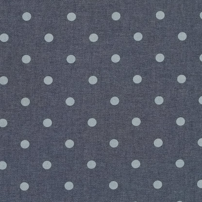 Denim Blue Polka Dotted Cotton Chambray