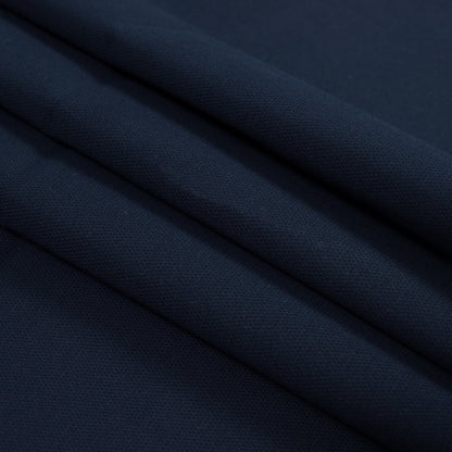 Navy Stretch Woven Cotton Pique Folded