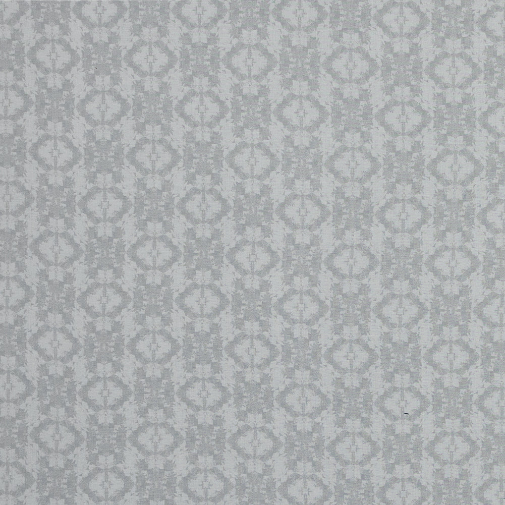 Light Gray Abstract Printed Rayon Batiste