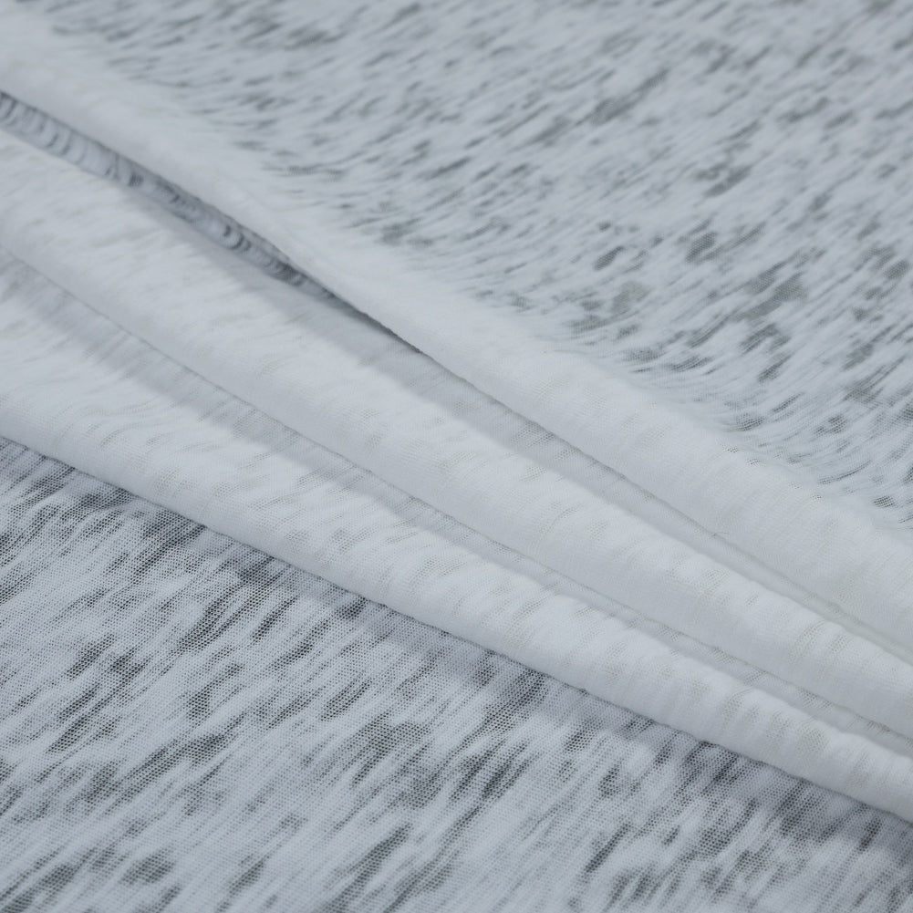 White Cotton and Polyester Burnout Jersey Folded