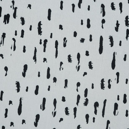 Ivory and Black Abstract Printed Polyester Crepe Detail