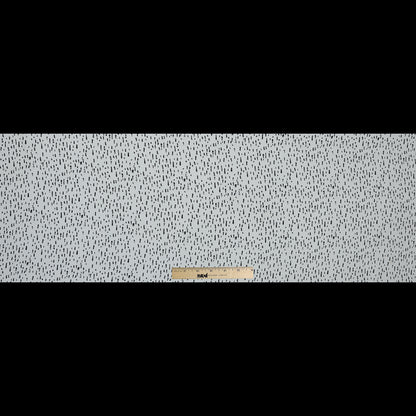 Ivory and Black Abstract Printed Polyester Crepe Full