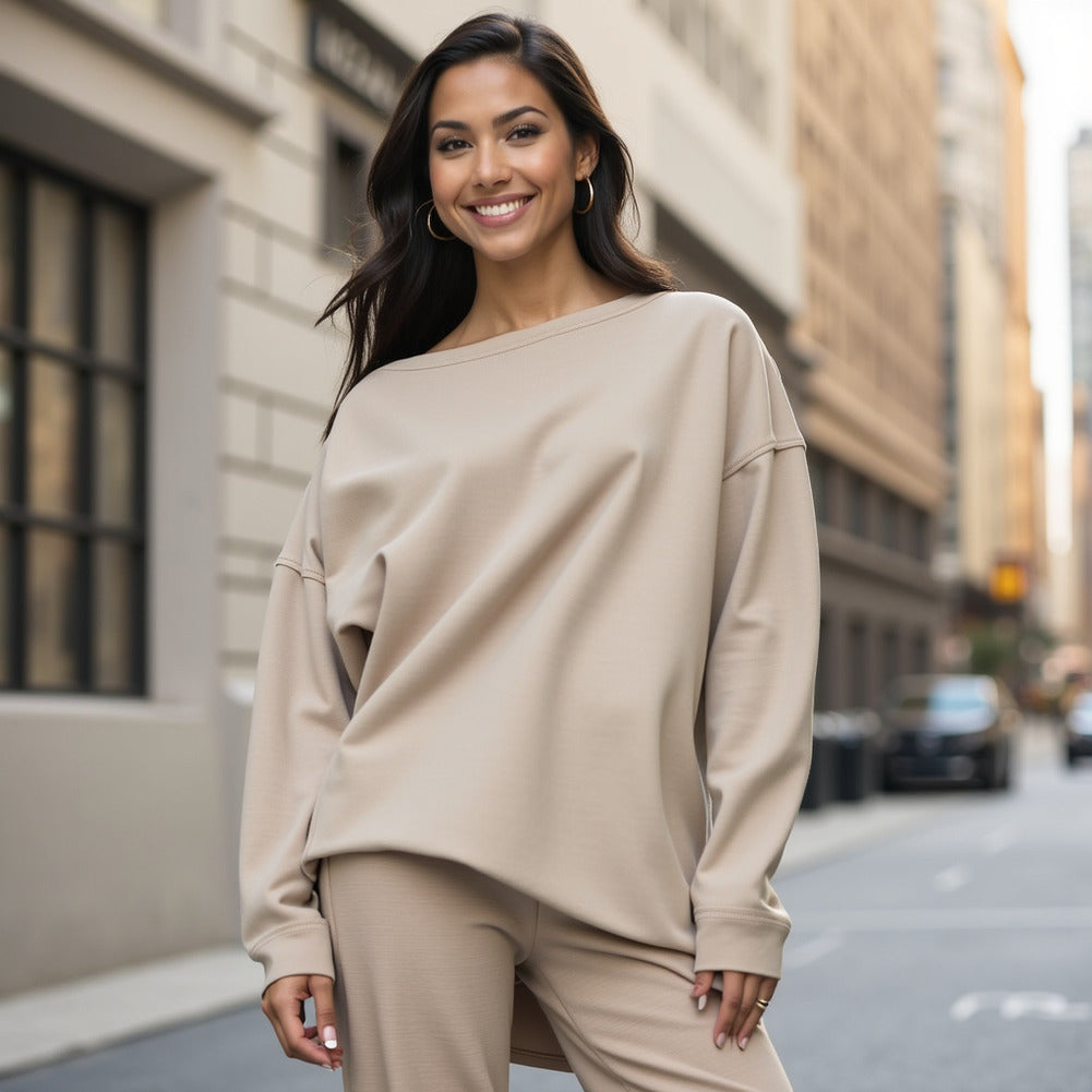 Felpa francesa elástica de bambú - Nude - Colección Emei