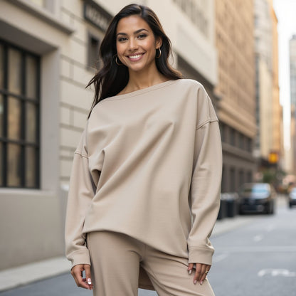 Felpa francesa elástica de bambú - Nude - Colección Emei