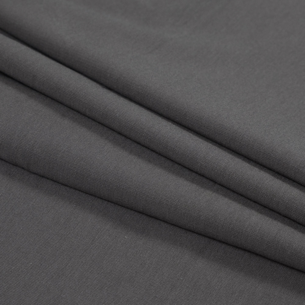 Emei Charcoal Bamboo Stretch French Terry Detail