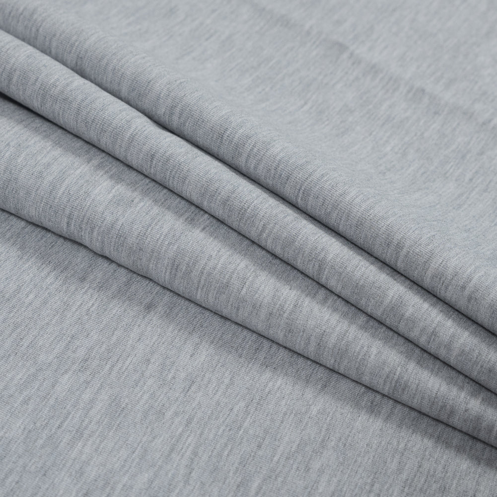 Bamboo and Merino Wool Stretch Fleece - Light Gray Detail