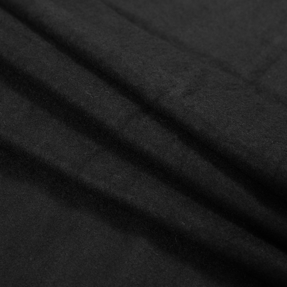 Bamboo and Merino Wool Stretch Fleece - Black Detail
