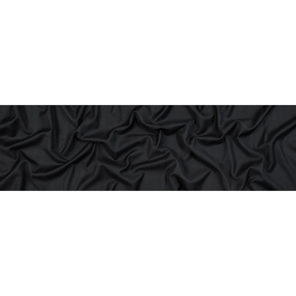 Black Plaid Super 140 Wool Suiting Full