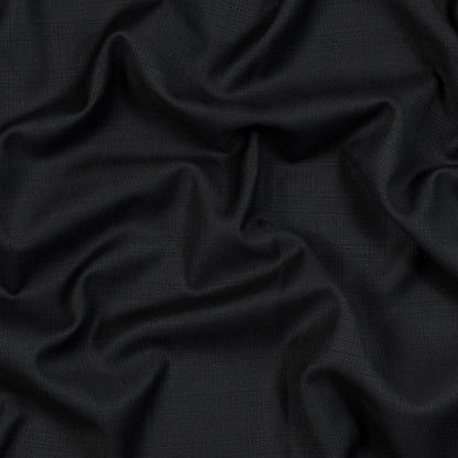 Black Plaid Super 140 Wool Suiting