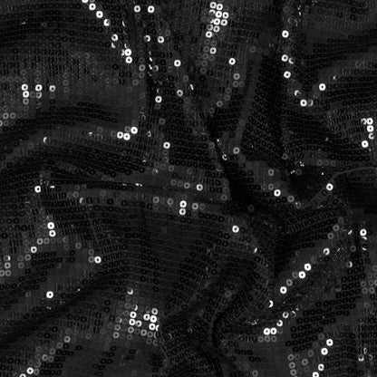 Black Jersey Knit with All-Over Circle Sequins