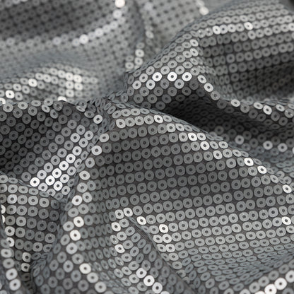 Jersey Knit with All-Over Circle Sequins - Silver Detail
