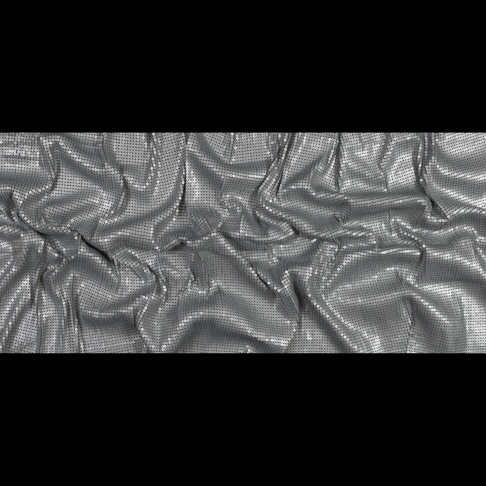 Jersey Knit with All-Over Circle Sequins - Silver Full