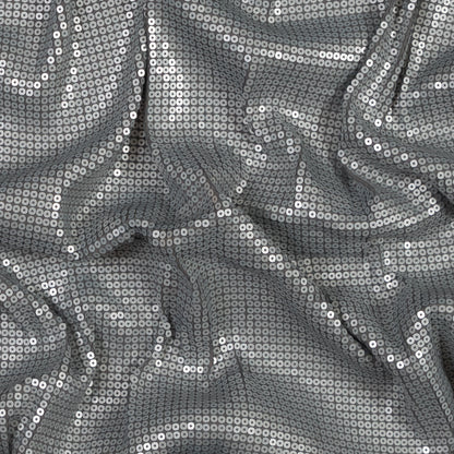 Jersey Knit with All-Over Circle Sequins - Silver