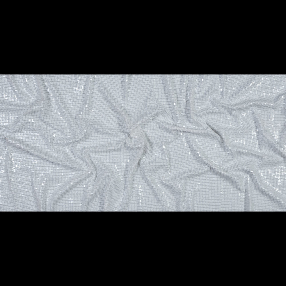 White Jersey Knit with All-Over Circle Sequins Full