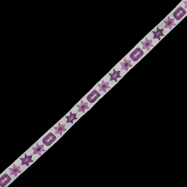 Purple Geometric Jacquard Ribbon - 0.5"