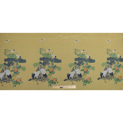 Yellow and Green Crane Jacquard Panel Full