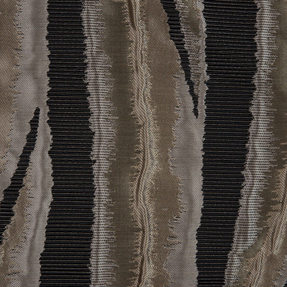 Gold and Black Abstract Polyester Brocade Full