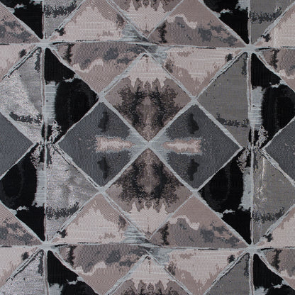 Pink, Silver and Black Abstract Diamond Brocade