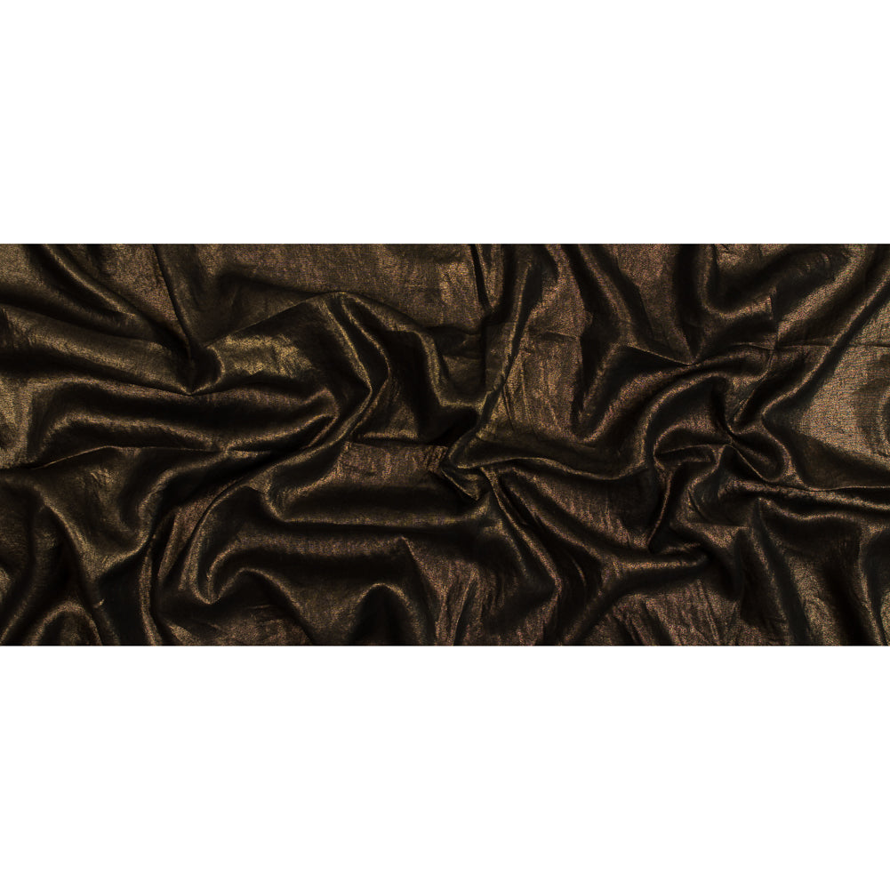 Simone Black Lightweight Woven with Metallic Gold Foil Folded